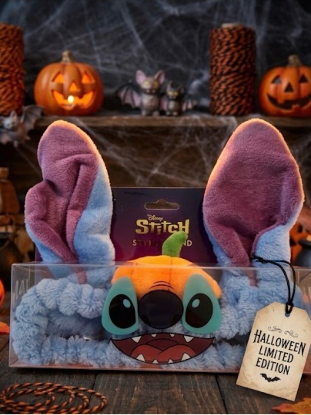 Halloween Pumpkin Spa Headband - Blue & Purple